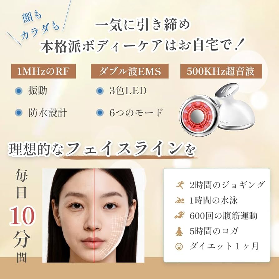 ☆超音波美顔器 　1台多役 温冷機能 RF美顔器　5種類モード 人気ギフト】dozami美顔器 超音波美顔器 1台多役 フェイスケア 目元